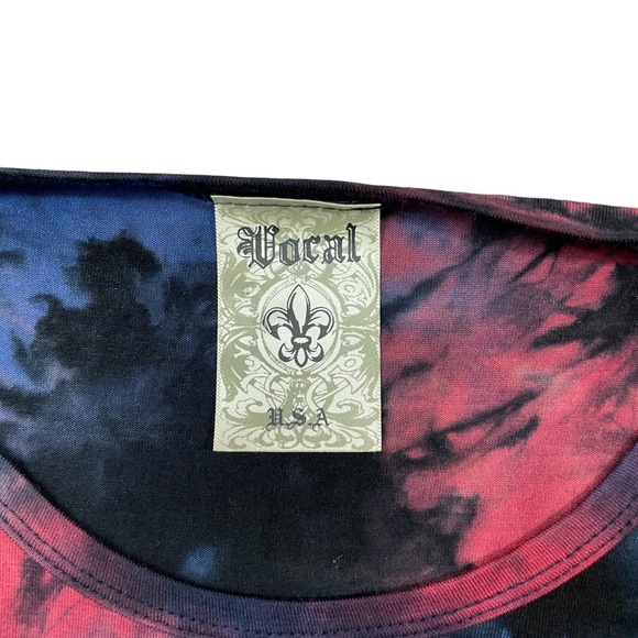 Vocal small Pink Purple Metal Embellished Ladies Rayon Blend Long Sleeve Shirt - Picture 4 of 6